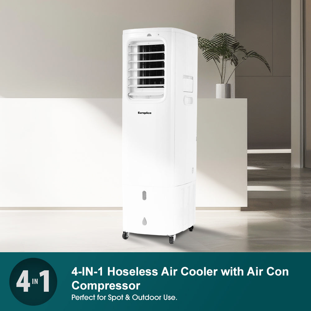 4-IN-1 Hoseless Spot Cooler with Air Con Compressor | Hybrid Cooling Technology, 60% Energy Savings, 3 to 7x More Power (13K BTU of Cooling Power)