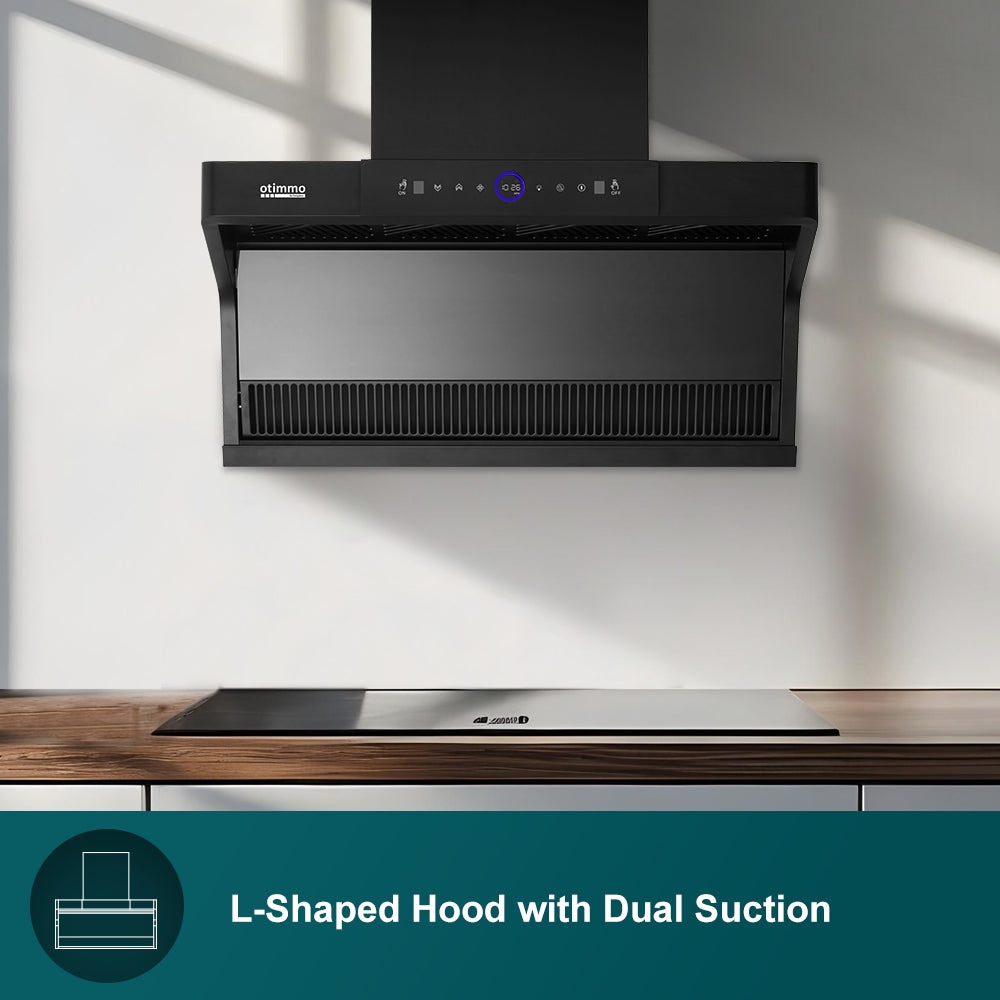 (Pre-Order) 90cm 1200m3/h L-Shaped Hood with Dual Suction