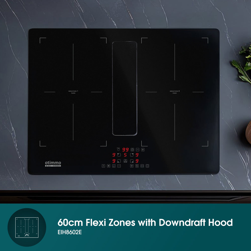 60cm Flexi Zones Induction Hob with Downdraft Hood