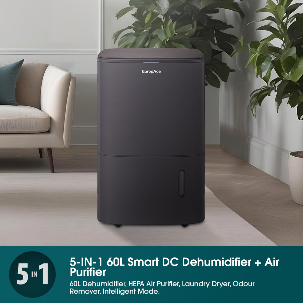 60L Smart & Intelligent DC Dehumidifier + Standalone HEPA Air Purifier | 3Y Full Warranty