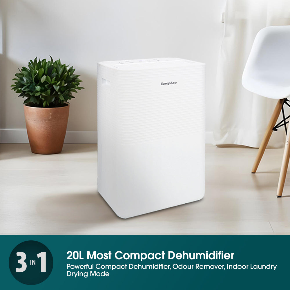 20L Most Compact Dehumidifier + Odour Remover + Laundry Dryer (3-in-1) | 3Y Full Warranty