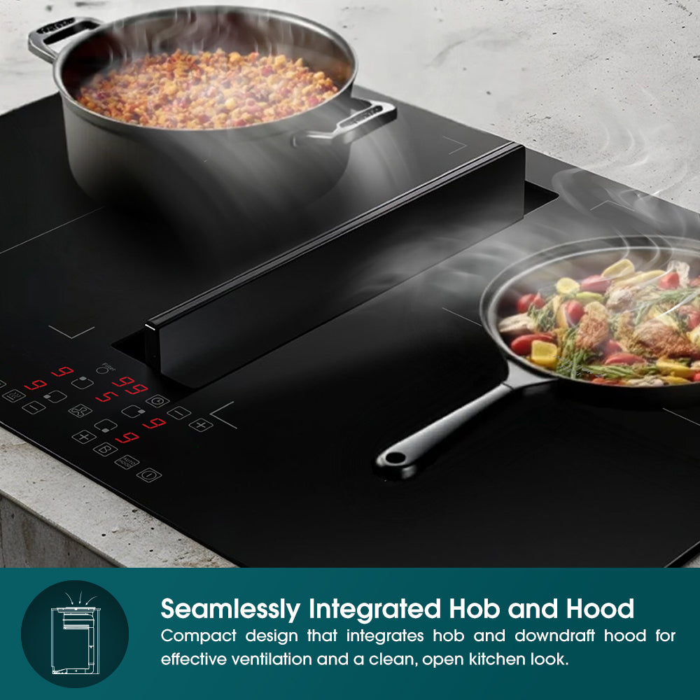 60cm Flexi Zones Induction Hob with Downdraft Hood