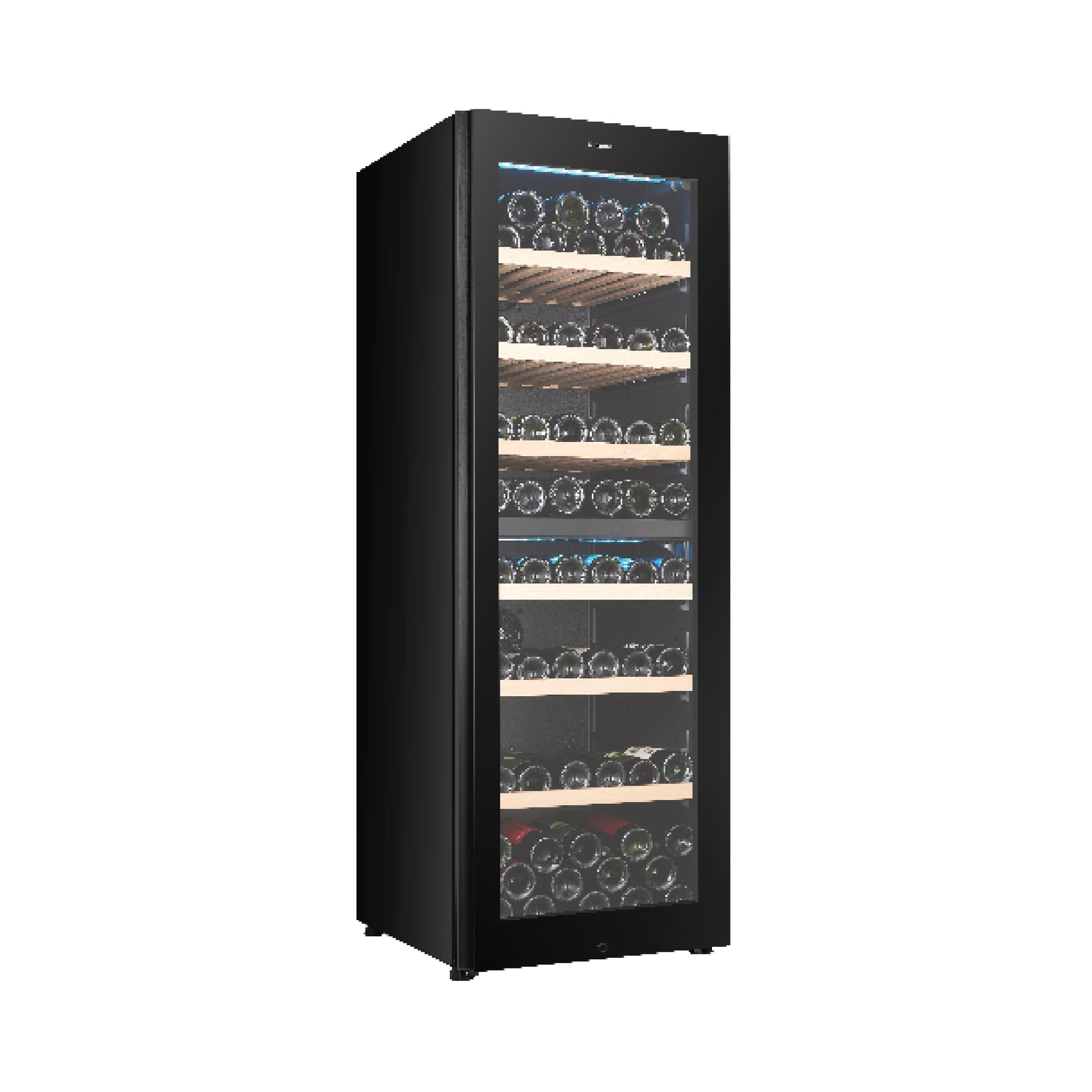 98 Bottles Dual Zone Wine Chiller | 3 Layered Anti-UV Glass, Beechwood Shelves