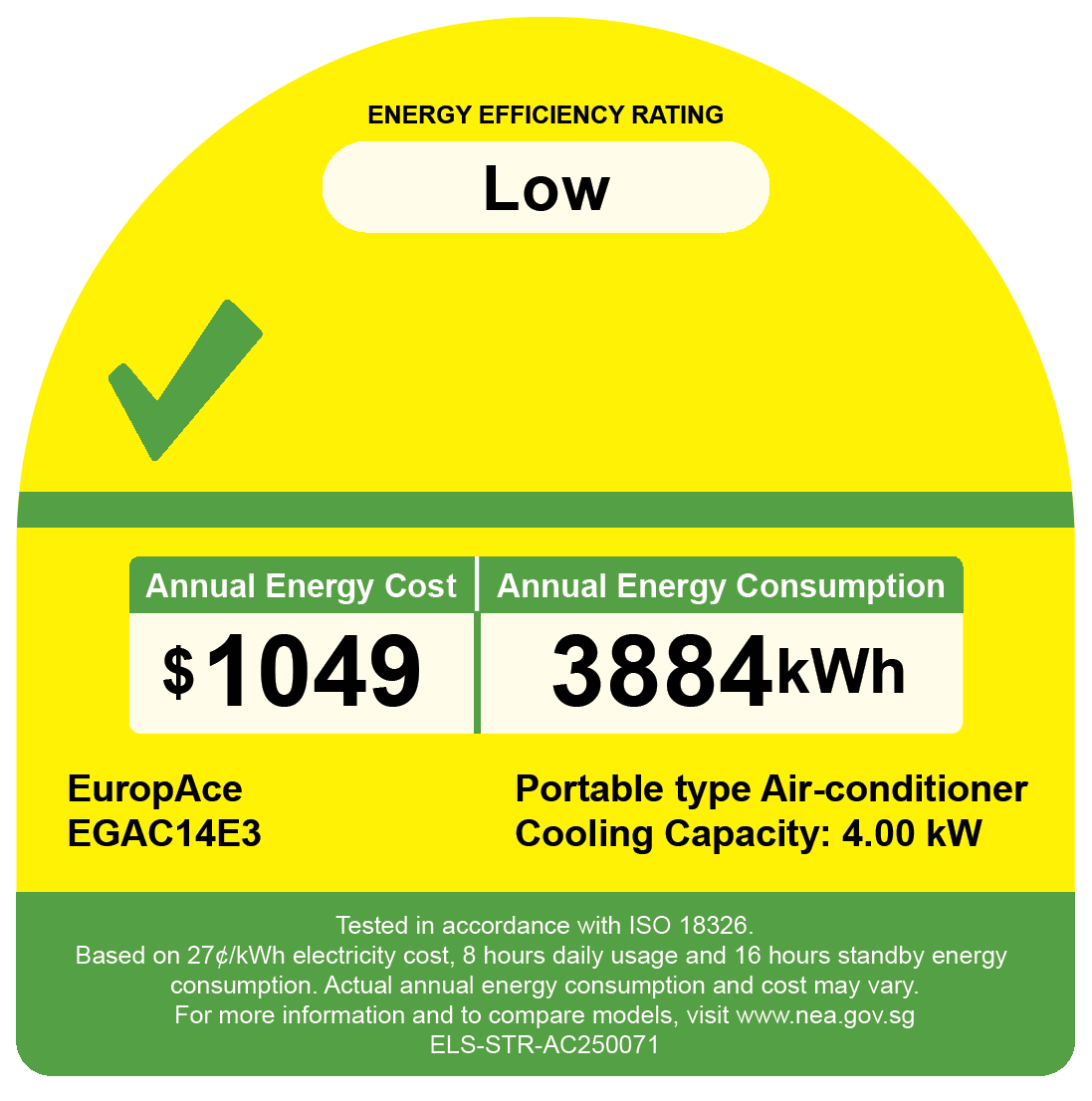14,000 BTU Compact Series Green Portable Aircon | 320sqft, Compact Size